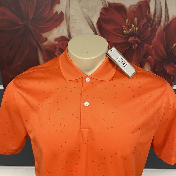 Nike Golf Polo Shirt‎ Pique Performance Mens Sz Medium Orange Lightweight - Picture 4 of 8